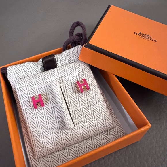 Hermes Mini pop H earrings Rose Extreme - Picture 4 of 4